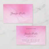Moderne kalligrafie naam Elegante roze Sjabloon Visitekaartje (Voorkant / Achterkant)