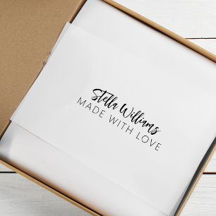 Moderne kalligrafie naam gemaakt met liefde rubberstempel