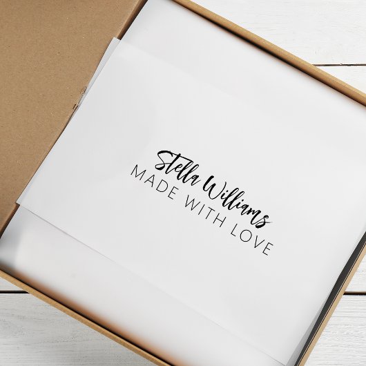 Moderne kalligrafie naam gemaakt met liefde rubberstempel