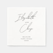 Moderne kalligrafie Namen Stijlvolle bruiloft Servet (Voorkant)