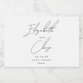 Moderne kalligrafie Namen Stijlvolle bruiloft Sparkling Wijnetiket (Enkel label)