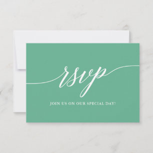 Moderne kalligrafie Neo Mint Wedding RSVP Kaartje