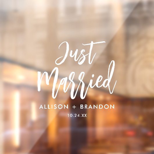 Moderne kalligrafie Net getrouwd Huwelijksauto Raamsticker (Vel 2)