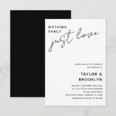 Moderne kalligrafie niets Fancy gewoon liefdeshuwe Kaart (Voorkant / Achterkant)