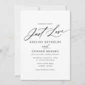 Moderne kalligrafie niets Fancy gewoon liefdeshuwe Kaart (Voorkant)