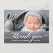 Moderne kalligrafie Nieuwe baby Dank je Briefkaart (Voorkant)
