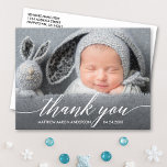 Moderne kalligrafie Nieuwe baby Dank je Briefkaart<br><div class="desc">Moderne kalligrafie Nieuwe baby Foto bedankt Briefkaart</div>