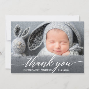 Moderne kalligrafie Nieuwe baby Foto bedankt