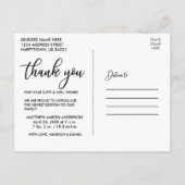 Moderne kalligrafie Nieuwe baby Liefde en dank Briefkaart (Achterkant)