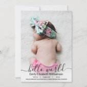 Moderne kalligrafie Nieuwe babyfoto-aankondiging (Voorkant)