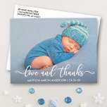 Moderne kalligrafie Nieuwe babyliefde en Bedankt Briefkaart<br><div class="desc">Moderne kalligrafie Liefde en Bedankt Nieuwe baby Foto Dank u Briefkaart</div>