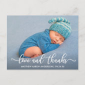 Moderne kalligrafie Nieuwe babyliefde en Bedankt Briefkaart (Voorkant)