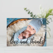 Moderne kalligrafie Nieuwe babyliefde en Bedankt-k Aankondiging (Staand voorkant)