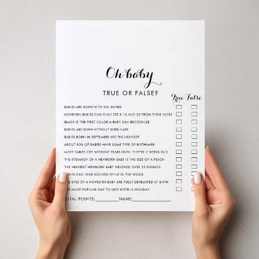 Moderne kalligrafie Oh Baby shower Game