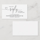 Moderne kalligrafie, online RSVP op bruiloft websi Informatiekaartje (Voorkant / Achterkant)