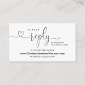 Moderne kalligrafie, online RSVP op bruiloft websi Informatiekaartje (Voorkant)