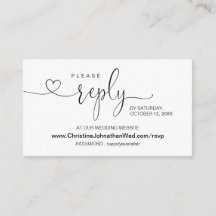 Moderne kalligrafie, online RSVP op bruiloft websi