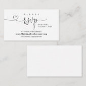 Moderne kalligrafie Online RSVP op Wedding Website Informatiekaartje (Voorkant / Achterkant)