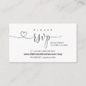 Moderne kalligrafie Online RSVP op Wedding Website Informatiekaartje (Voorkant)
