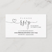 Moderne kalligrafie Online RSVP op Wedding Website