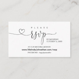 Moderne kalligrafie Online RSVP op Wedding Website Informatiekaartje