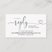 Moderne kalligrafie Online Wedding Website RSVP Informatiekaartje (Voorkant)