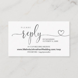 Moderne kalligrafie Online Wedding Website RSVP Informatiekaartje
