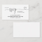 Moderne kalligrafie Online Wedding Website RSVP Informatiekaartje (Voorkant / Achterkant)