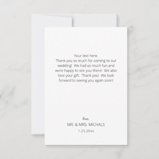 Moderne kalligrafie Onmiddellijke foto Hartelijk d Kaart (Achterkant)