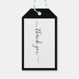 Moderne Kalligrafie Ontwerper B&W Social Bedankt Cadeaulabel