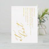 Moderne kalligrafie op de laatste bruiloft folie uitnodiging (Staand Voorkant)