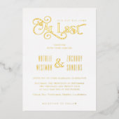 Moderne kalligrafie op laatste bruiloft folie uitnodiging (Voorkant)
