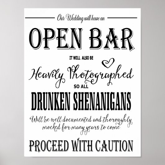 Moderne kalligrafie, open balk afdrukken poster (Voorkant)