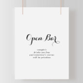 Moderne kalligrafie Open Bar Sign Poster