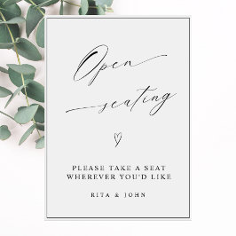 Moderne kalligrafie Open zitplaatsen Trouwbord Poster