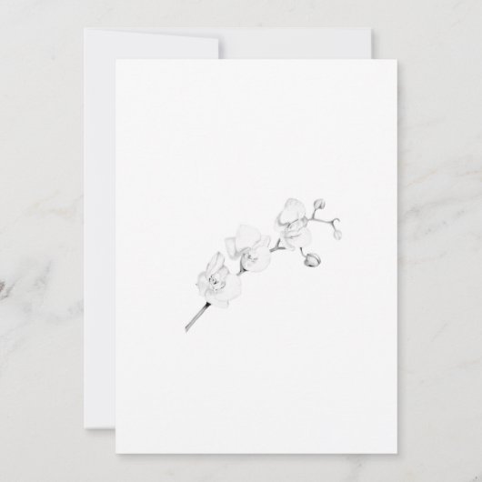 Moderne kalligrafie Orchideeën Trouw Wacht de Datu Kaart (Achterkant)