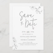 Moderne kalligrafie Orchideeën Trouw Wacht de Datu Kaart (Voorkant / Achterkant)