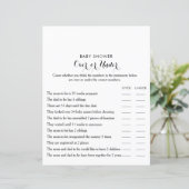 Moderne kalligrafie over of onder Baby shower game (Staand voorkant)