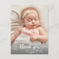 Moderne kalligrafie Pasgeboren Baby Foto Dank u