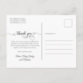 Moderne kalligrafie Pasgeboren Baby Foto Dank u Briefkaart (Achterkant)