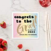 Moderne kalligrafie Pastel Colors Afstuderen Servet (Insitu)