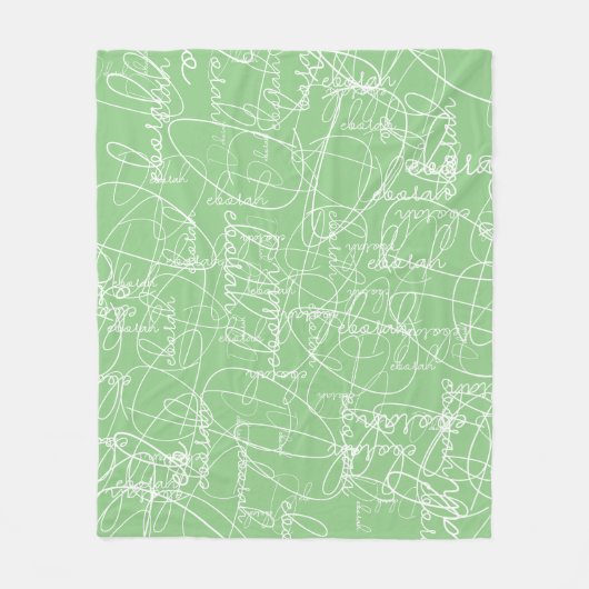 Moderne kalligrafie Patroon van Handtekeningen Sag Fleece Deken (Voorkant)