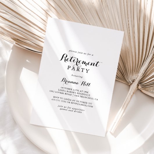 Moderne kalligrafie Pensioen Partij Kaart