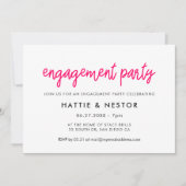 Moderne kalligrafie Pink Engagement party Kaart (Voorkant)