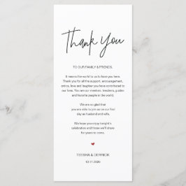 Moderne kalligrafie Plaats instelling Dank u kaart