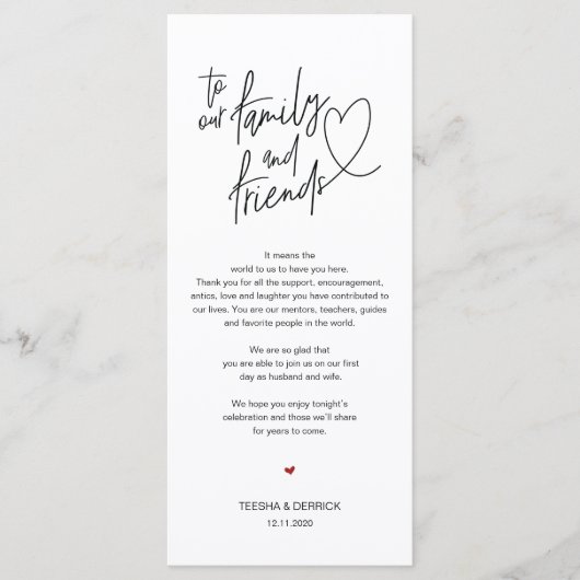 Moderne kalligrafie Plaats instelling Dank u kaart (Voorkant)