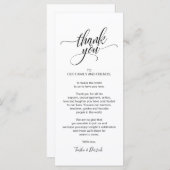Moderne kalligrafie, plaatsbepaling Dank u Programmakaart (Voorkant / Achterkant)