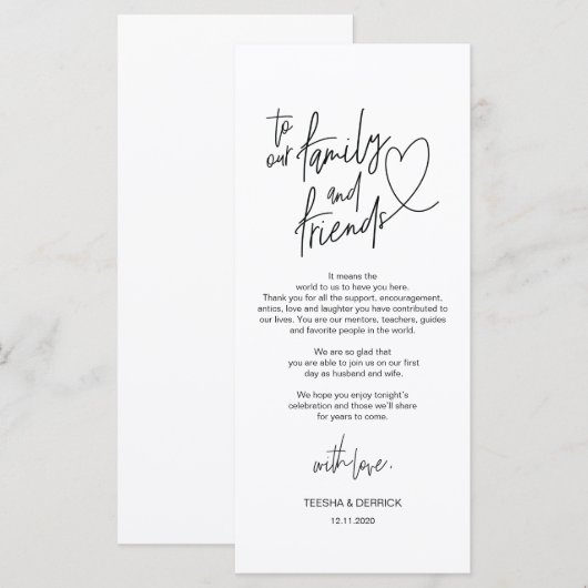 Moderne kalligrafie Plaatsen Bedankt voor je kaart (Voorkant / Achterkant)