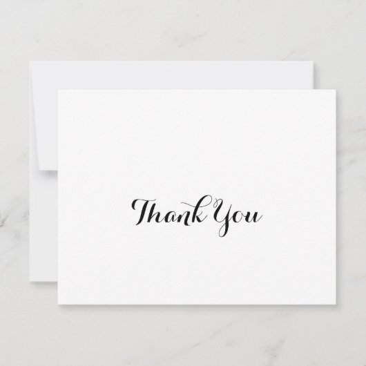 Moderne kalligrafie platte bruiloft bedankkaart (Voorkant)