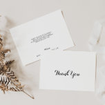 Moderne kalligrafie platte bruiloft bedankkaart<br><div class="desc">Deze moderne kalligrafie platte bruiloft dank u kaart is perfect voor een rustieke bruiloft. Het eenvoudige en elegante ontwerp heeft klassieke en fancy scripttypografie in zwart-wit. Personaliseer de binnenkant van de kaart met uw namen en een bedankbericht. Of laat het gedeelte met het bedankbericht leeg en schrijf met de hand...</div>